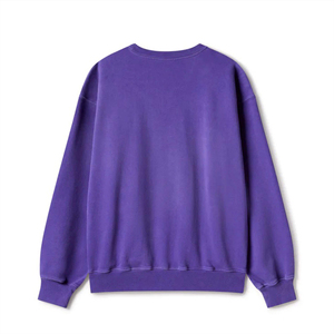 Sudadera de cuello redondo púrpura Jersey de lana unisex Ropa de invierno en blanco de manga larga de peso pesado - Product Image 4