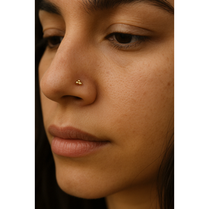 Piercing de nez en acier inoxydable Trio Ball Nose Pin avec diamant et zircon pour enfants - Product Image 2