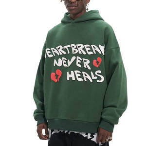 Sudaderas con capucha para hombre de alta calidad 100% algodón Puff estampado ropa camiseta espuma gráfico peso pesado hombres camiseta para 3D Puff estampado - Product Image 1