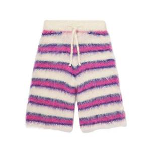 Logo personnalisé Design Mohair Laine mélangée Fuzzy Tricoté Rayé Mohair Shorts Shorts personnalisés Lavable Shorts de haute qualité - Product Image 5