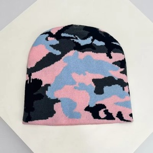 Otoño e Invierno nuevo estilo europeo camuflaje Color bloque sombreros de punto cálido versátil Hip Hop gorros moda callejera al aire libre - Product Image 5