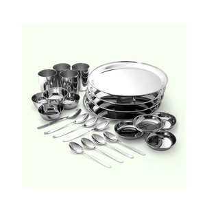 Plato de vajilla de acero inoxidable de forma redonda Cubiertos ecológicos y vajilla de buffet con platos elegantes - Product Image 1