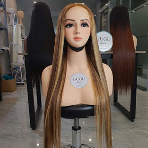 Pelucas de cabello humano frontal completo de hueso recto, cabello virgen crudo, pelucas frontales de encaje sin pegamento, prearrancadas para mujer - Product Image 2