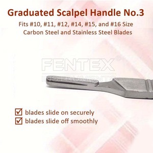 FENTEX Heavy Duty Stainless Steel Surgical Scalpel Graduated Handle Corrosion Resistant Precision <b>Cutting</b> Tool for veterinary - Product Image 4