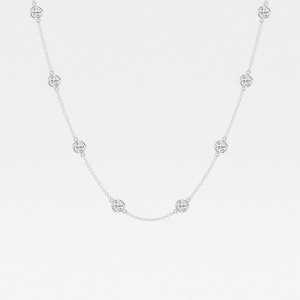 Elegante Collar de Diamantes Redondos de 300 Quilates Cultivados en Laboratorio, en Oro Blanco de 14K, Joyería de Lujo Hecha a Mano - Product Image 1