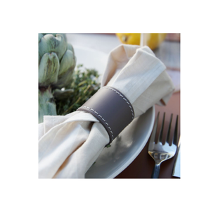 Servilleteros de cuero gris de fabricantes Hebilla de servilleta simple Serie de servilleteros ahuecados Forma redonda - Product Image 1
