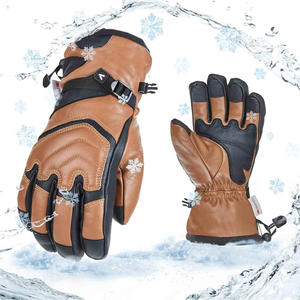 Gants de ski en cuir personnalisés par sublimation imprimés imperméables coupe-vent pour hommes et femmes - Product Image 1