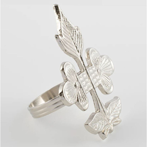 Fabuleux Design décoratif porte-mouchoirs argenterie à la main ronds de serviette ensemble de 4 pince à serviette pour la maison hôtel vaisselle décor - Product Image 2