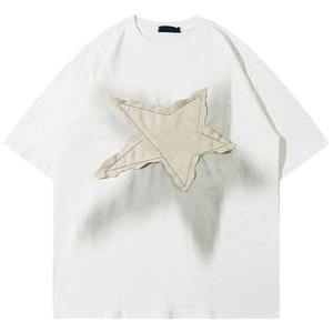 Venta al por mayor de gran tamaño Vintage 100% algodón hombres lavado ácido camiseta Streetwear estilo Hip Hop con logotipo personalizado impresión digital - Product Image 1