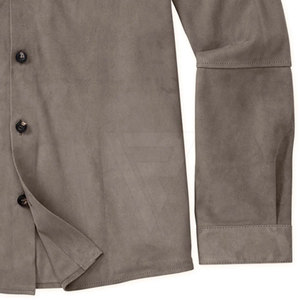 Chaqueta de Gamuza para Hombre, Estilo Urbano, Nuevo Diseño, Cuello Alto, Logotipo Personalizado en la Parte Delantera, Invierno 2024, Marrón, D-Ride Moto DRM-1204 - Product Image 3