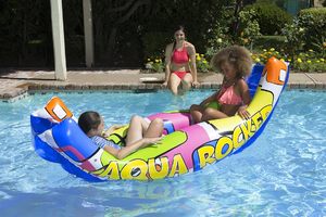 Top Quality Giant <b>Inflatable</b> Aqua Rocker Pool <b>Float</b> Rocking Lounge Raft Multi Person Ride On for Adults Kids Pool Party 88x52in - Product Image 3