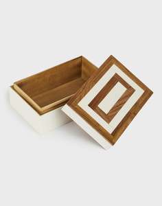 Caja de joyería de madera pequeña de lujo con accesorio de incrustaciones de hueso de fregona hecho a mano para manualidades y embalaje de regalo económico por HF CRAFTS - Product Image 1