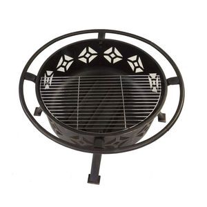 Brasero en fer noir thermolaqué, durable, robuste, pour patio extérieur, jardin, foyer, fonctionnel, élégant, sûr, pièce maîtresse - Product Image 6