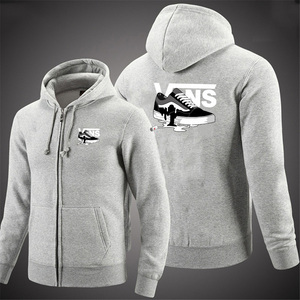 Veste à capuche zippée personnalisée de marque de haute qualité pour hommes, vêtements de sport décontractés, streetwear, sweat à capuche ample de couleur unie pour le printemps/automne - Product Image 1