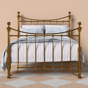 Premium Brass <b>Bed</b> <b>Frame</b> With <b>Antique</b> Touch Suitable For Heritage Home Bedroom Decoration - Product Image 1