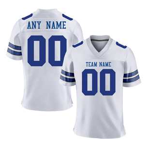 Maillot de football américain Maillot de football américain personnalisé bleu marine blanc gris Maillot de football américain à séchage rapide imprimé avec nom de l'équipe - Product Image 3