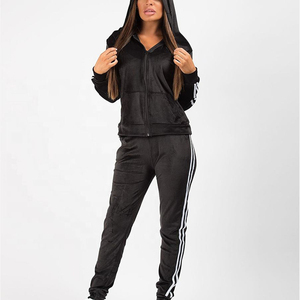 Meilleur survêtement d'hiver confortable à capuche et fermeture éclair de haute qualité pour femmes Service OEM Vente en gros Ensemble personnalisé en polaire respirante - Product Image 4