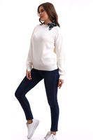 Fabricante de ropa de mujer Bufanda de manga larga Cuello Prendas de punto Suéter Otoño Invierno Nuevo estilo Prendas de punto Oportunidad al por mayor