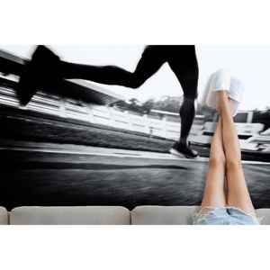 Geometric Printed Rug: Modern Sports, <b>Running</b>, Gym, Area Rug,Chenille Rug - Product Image 3