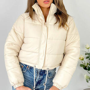 New Casual Solid Women Short Puffer Jacket Warm Winter Down Jacket Crop <b>Top</b> For Women Outdoor Insulated Bubble Jacket - Product Image 4