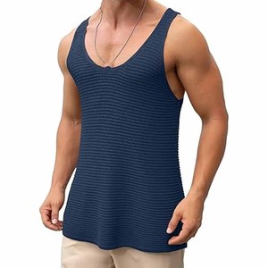 Débardeur de sport décontracté à séchage rapide pour hommes, débardeur d'entraînement athlétique, nouveau logo personnalisé de haute qualité - Product Image 6