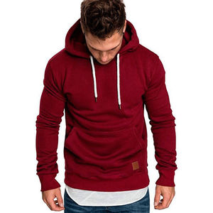Alta calidad personalizada Premium moda Hip Hop diseño Color sólido peso pesado algodón liso Unisex de gran tamaño esencial hombres sudaderas con capucha - Product Image 1