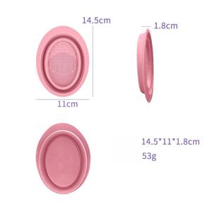 <b>Silicone</b> Cleaning Pad for Makeup Tools Multifunctional Makeup Brush Cleaner Foldable Cleaning <b>Mat</b> Face Mask Bowl for Home Use - Product Image 6