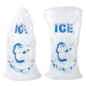 Buz torbası düz/İpli kolu ağır polietilen ambalaj orta fiyat ile delinme direnci Viet Nam ODM tedarikçisi
