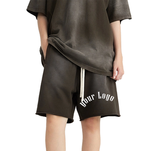 Alta calidad de las mujeres lavado ácido corto de algodón personalizado 260 280 300 Gsm estilo de calle con dobladillo crudo - Product Image 6