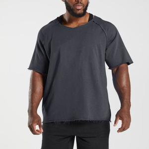 Venta al por mayor nueva ropa de calle personalizada Box Cut camiseta de peso pesado de alta calidad recortada Camiseta de algodón de gran tamaño Boxy Fit camiseta de los hombres - Product Image 2