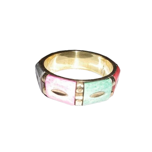 Pulsera clásica hecha a mano de mosaico de hueso multicolor ligero de alta calidad para joyería de mujer - Product Image 4