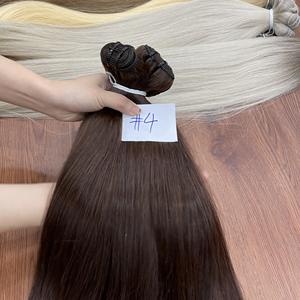 100% ผมตรงจากธรรมชาติคุณภาพสูงผมดิบผมต่อผ้าสองชั้นสีผมเวียดนามพร้อมส่ง - Product Image 2