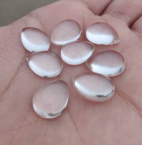 Piedra de cuarzo transparente Natural de alta calidad con forma de pera, piedra de punta de cristal rosa, Mineral curativo de arcoíris para la fabricación de joyas - Product Image 5