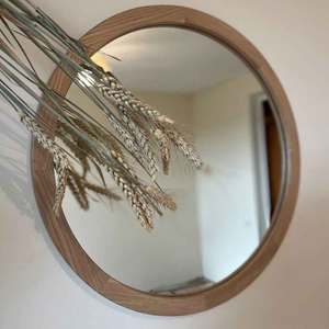 Espejo de pared decorativo hecho a mano redondo de madera de calidad moderna para la decoración de la sala de estar del hogar Exportación DE LA India - Product Image 6