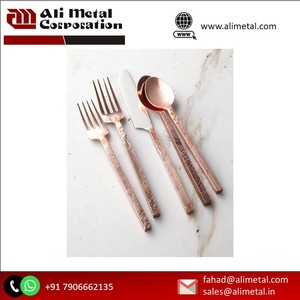 Ensemble de couverts en cuivre poli miroir, cuillère et couteau de table bon marché de qualité supérieure - Product Image 2