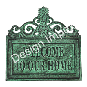 Welcome to Our Home Door Sign Cast Iron Vintage Mid Century Style Decorative General Sign Handmade <b>Crafted</b> Metal Sign Super Sale - Product Image 2