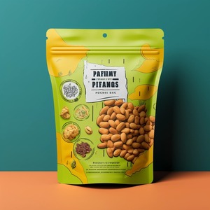 Emballage alimentaire en sachet debout, blanc mat, en aluminium, avec fermeture éclair, en mylar, résistant à l'humidité, impression en gravure - Product Image 1