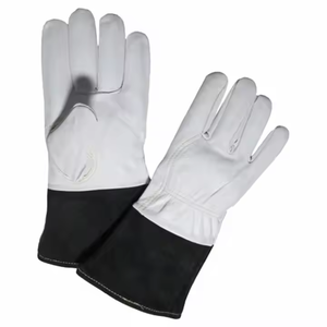 Guantes de seguridad de soldadura TIG de malla de cuero dividido de grano de cuero de vaca con logotipo personalizable de alto rendimiento, protección Industrial ignífuga - Product Image 1