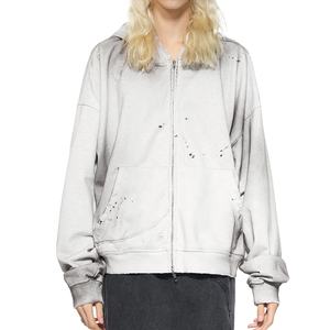 Sudadera con capucha unisex de corte holgado, de tejido grueso, con efecto desgastado, hombros caídos, estilo urbano, con logotipo personalizado - Product Image 1