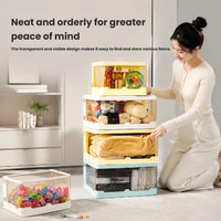 Boîte de rangement pliable pour blocs de construction pour enfants, organiseur de jouets, bac de rangement réglable pour briques, boîte d'organisation en plastique pour salle de jeux