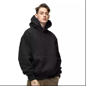 Sweat-shirts à capuche surdimensionnés pour hommes, couleur unie, de haute qualité, personnalisés, en coton uni de haute qualité - Product Image 2