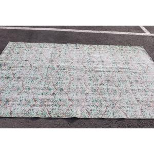 พรมวินเทจขนาด 5.6x9.1 ฟุต ลายดอกไม้สีเขียว พรมขนสัตว์ตุรกี - Product Image 3