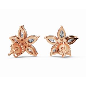 Pendientes de Diamantes Nebula Shine Bloom, Oro de 9 KT, 14 KT, 18 KT, Corte Pera, Joyería Cultivada en Laboratorio, Venta al por Mayor, Proveedor de Exportación OEM B2B - Product Image 3