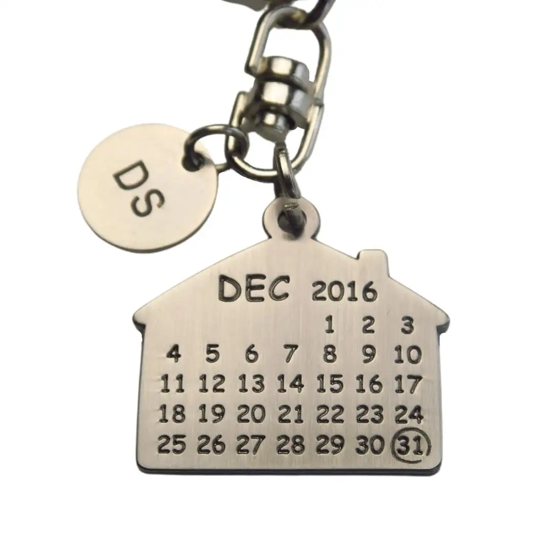 Anniversary Custom Stainless Steel Calendar Keychain Blanks