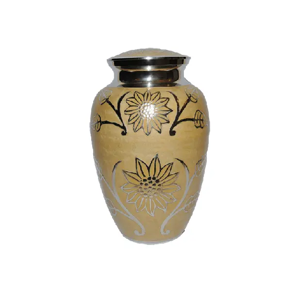 Human Ashes Storage Cremation urn made of Aluminum with Hand engraved funeral urn Metal Cremation urns for Ashes