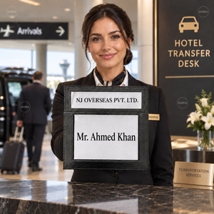 Panneau d'appel de bienvenue pour les clients de l'aéroport Divris, en cuir noir, panneau d'appel de bienvenue pour les clients, équipements hôteliers - Product Image 6