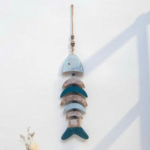 Art mural en bois bleu mer apaisant avec étoile de mer unique, style méditerranéen avec corde, décoration de maison côtière magnifique et durable - Product Image 3