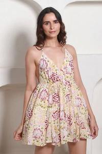 Robe en coton indien fait à la main tenue décontractée d'été élégante pour les femmes avec logo avant de cadeau de mariage personnalisé pour le voyage - Product Image 3