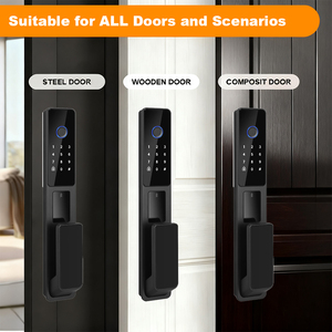 <span class=keywords><strong>Serrure</strong></span> de porte intelligente à <span class=keywords><strong>double</strong></span> crochet avec déverrouillage par empreinte digitale, batterie au lithium numérique, Wi-Fi Tuya, idéale pour les hôtels KFC, les maisons d'hôtes - Product Image 3