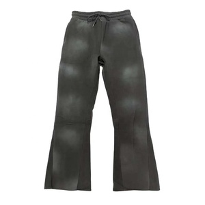 Pantalon de survêtement décontracté pour hommes, coupe droite, taille mi-haute, effet délavé, en tissu 100 % coton léger, personnalisable, vente en gros - Product Image 1